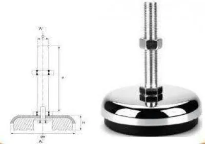 160 Lik M20x100 Tezgah Tamponu Bombeli Krom Ayak