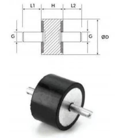 80x50 M12 A Tipi Kauçuk Takoz Pullu